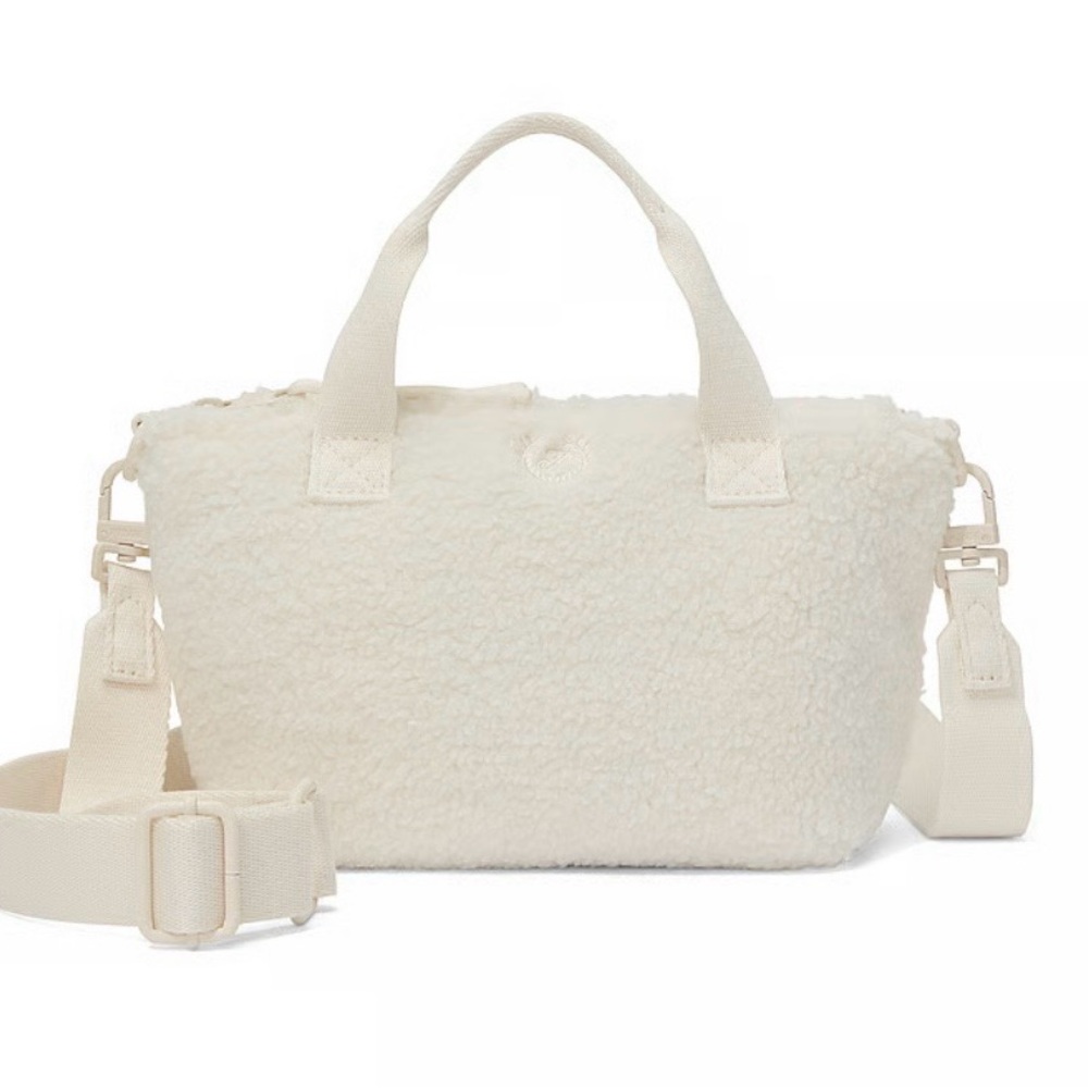 Victoria’s Secret Winter White Plush Teddy Mini Tote Crossbody Bag NWT - Picture 13 of 14